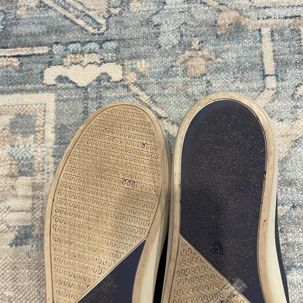 Rothy's Slip On Sneakers Night Stripe Womens US 10.5 Navy Sustainable Recycled - Picture 6 of 12